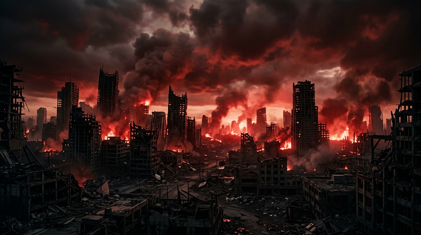 Cinematic dark cityscape background