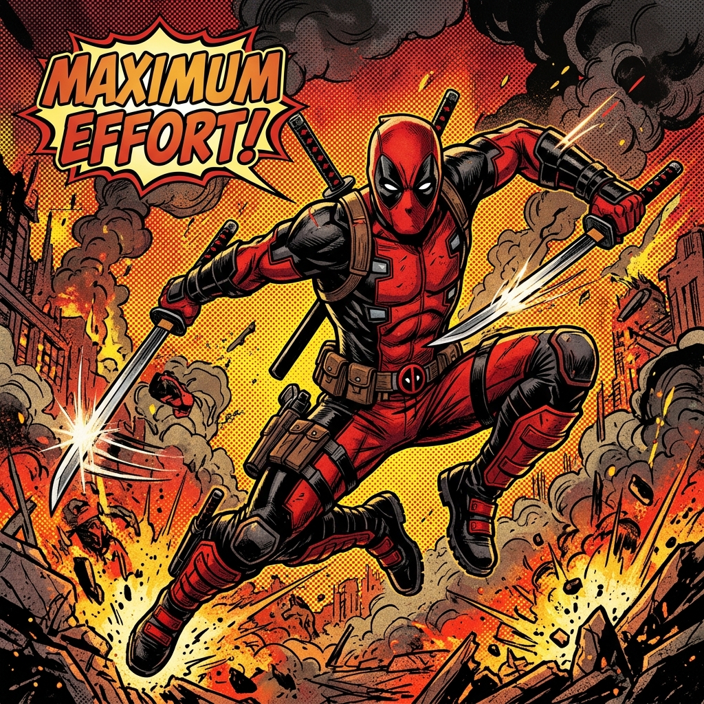 Deadpool comic book style